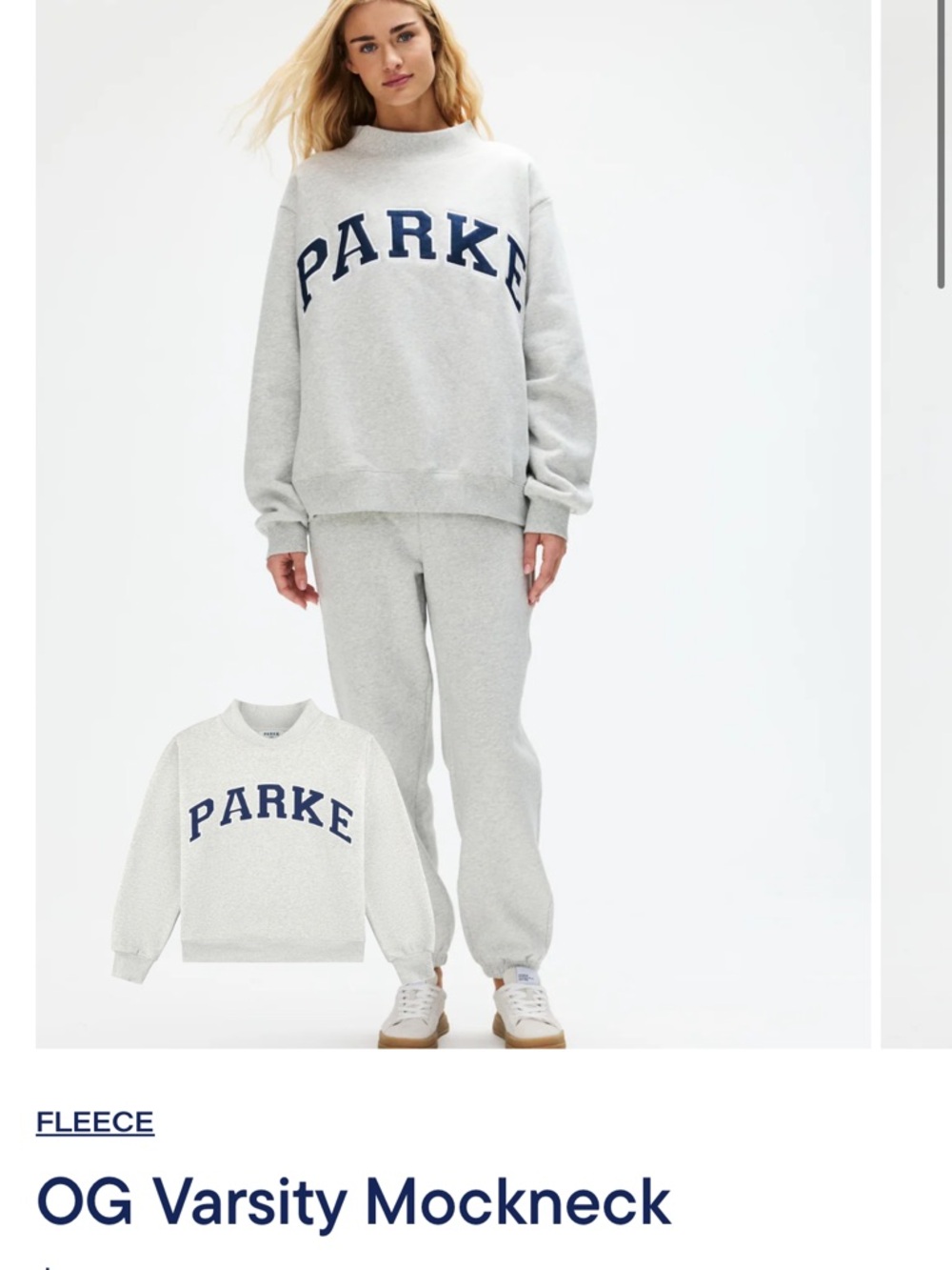 Parke OG Varsity Mockneck Sweatshirt - Light Gray
